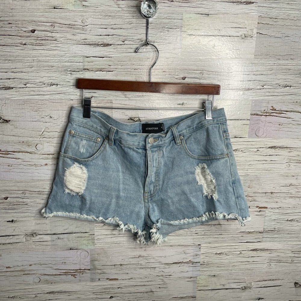 Minkpink jean denim shorts size medium